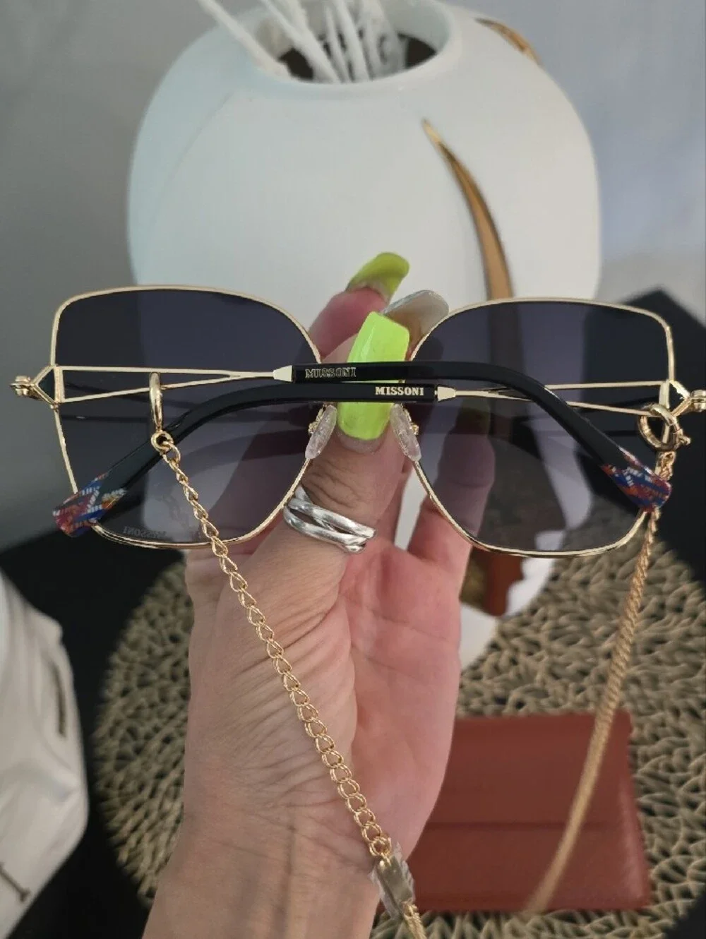Missoni Brown Wallet with Gold-Trim Sunglasses